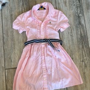 Polo Ralph Lauren Pink Shirt Dress with Belt Girls Size S